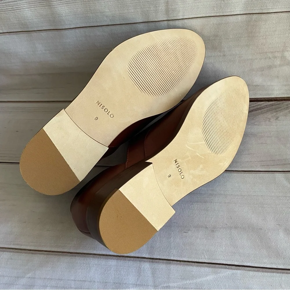 Nisolo Emma d'Orsay Oxford Loafers Shoes Women’s Size 9 Brandy Slip On - Picture 13 of 15